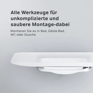 AM.PM Seifenschale aus Glas mit Chrom Wandhalterung, moderne Bad-Accessoires für die Wandmontage.