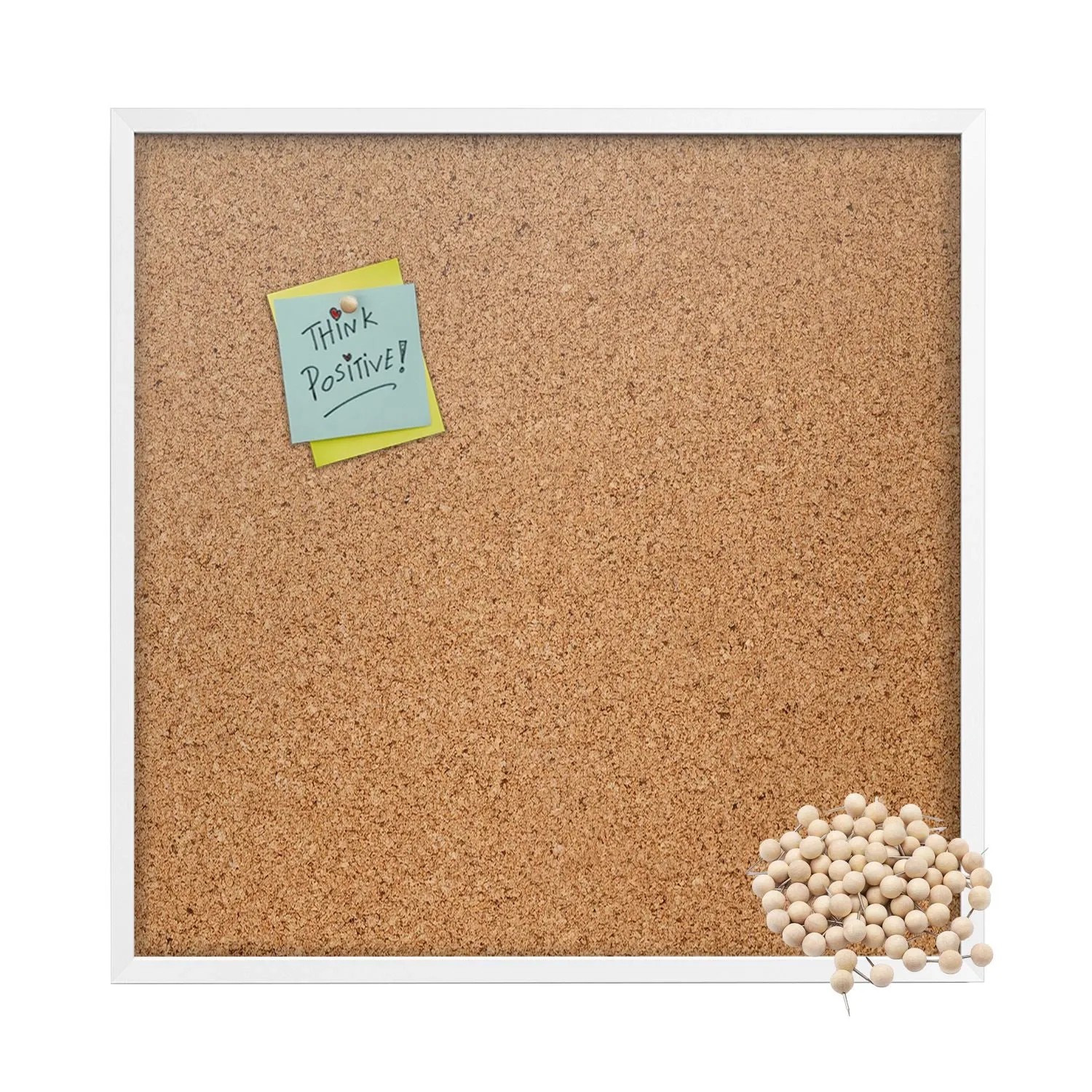Tulup Pinnwand Kork 50x50 cm Weißer Rahmen Kork Pinnwand mit Rahmen Gratis günstig online kaufen
