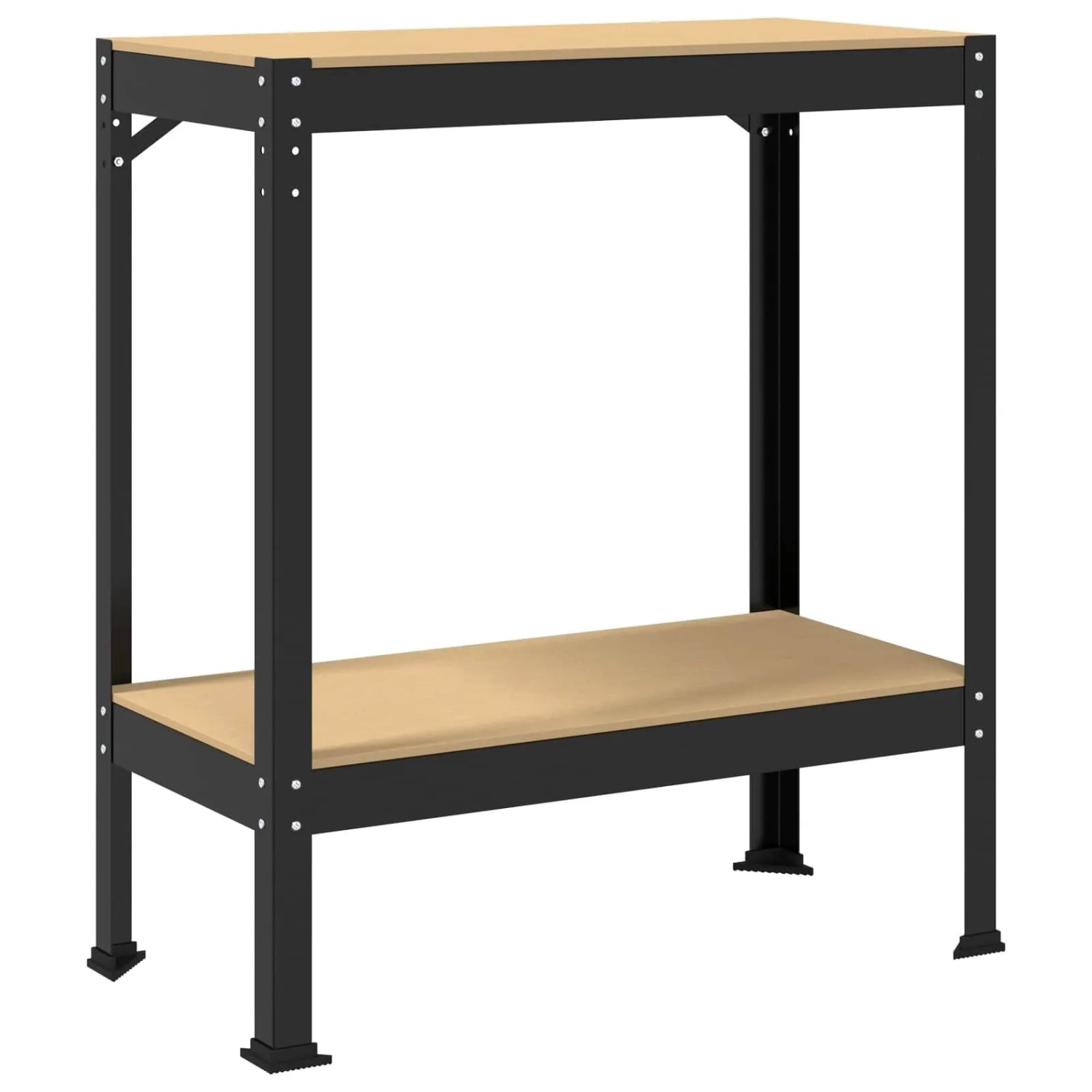vidaXL Werkbank mit Regal Schwarz 81 x 41 x 91 cm Sperrholz und Metall 42020132