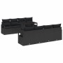 Schwarzes 9-teiliges vidaXL Garten-Sofa-Set aus Poly Rattan mit Tisch und Auflagen.