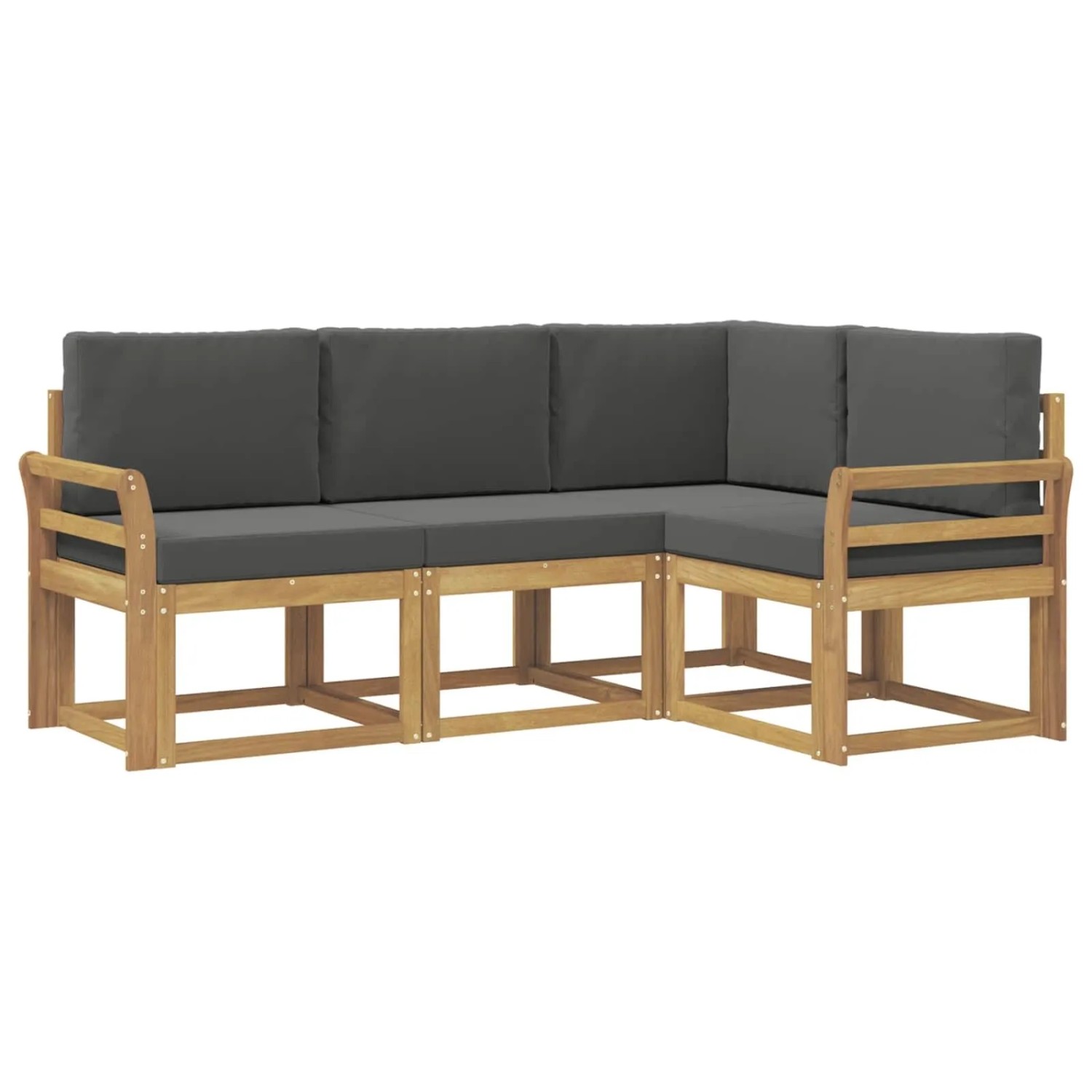 vidaXL Outdoor-Sofagarnitur mit Kissen 4-Tlg Weiß und Anthrazit 3387561