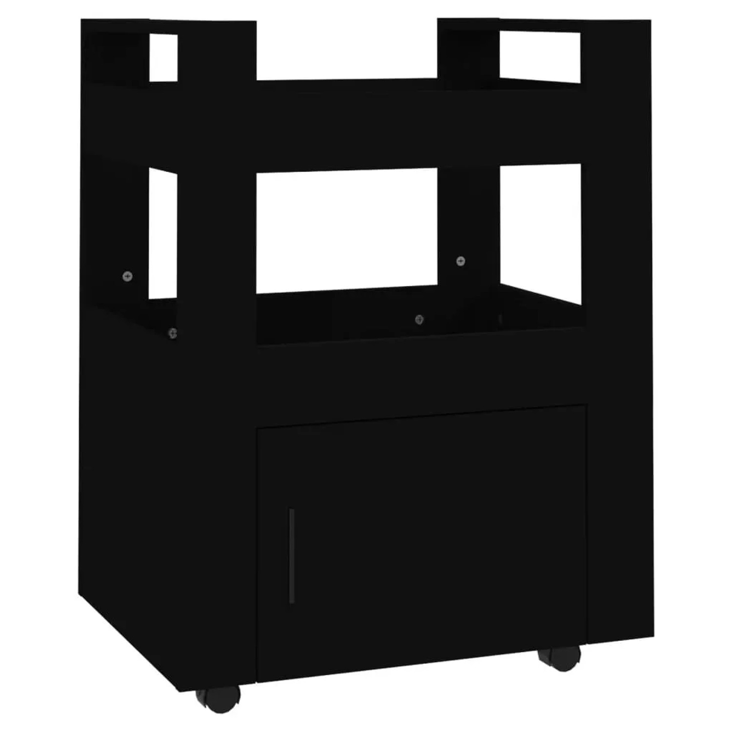 vidaXL Küchenwagen Schwarz 60x45x80 cm Holzwerkstoff 816825