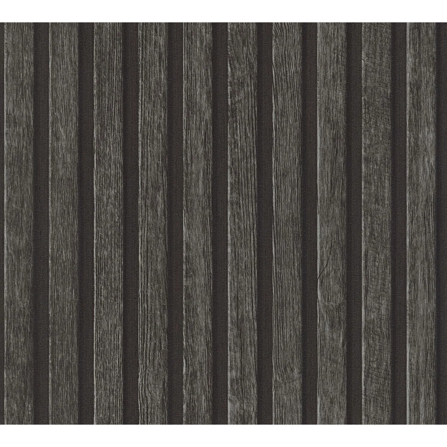 PROFHOME 391094-GU Holz Tapete Streifen Matt Anthrazit Grau Schwarz 0,53 m günstig online kaufen