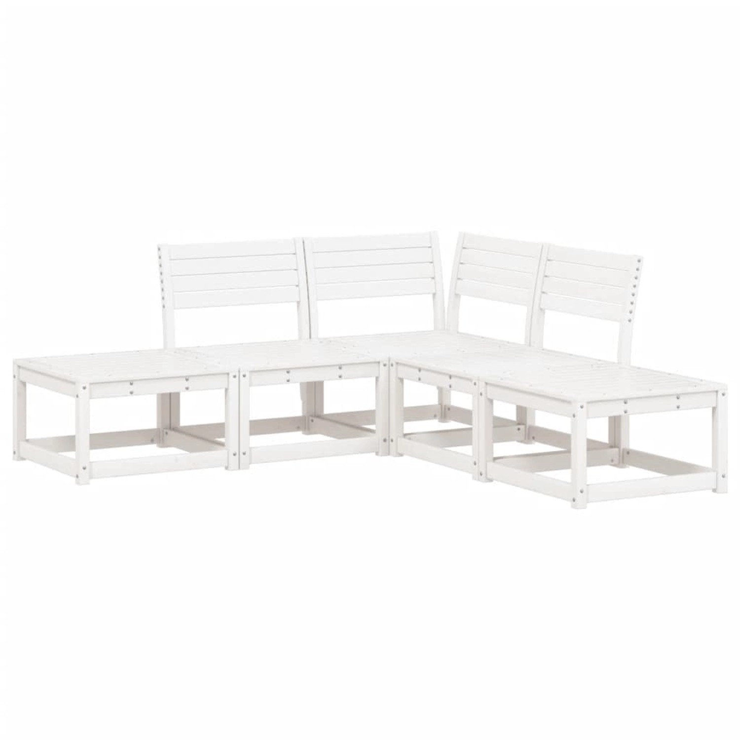 vidaXL 5-Tlg Garten-Sofagarnitur Weiß Massivholz Kiefer 3216956 günstig online kaufen