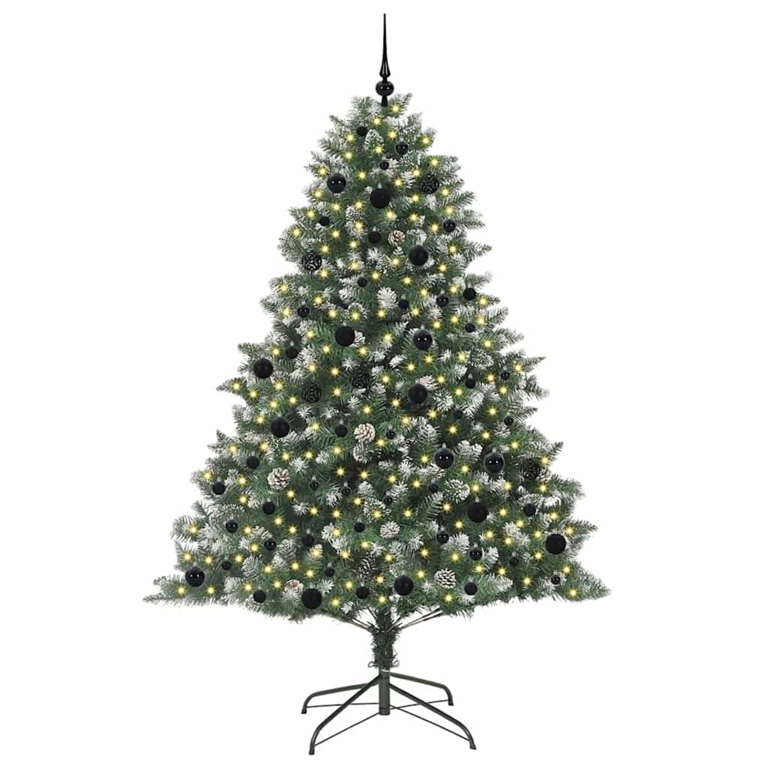 vidaXL Künstlicher Weihnachtsbaum mit 300 LEDs Grün 140 x 140 x 210 cm 3395246