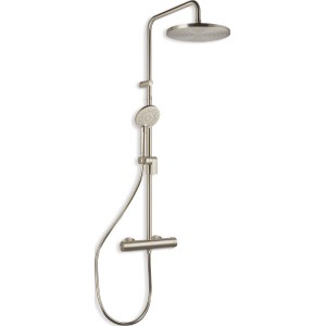 baliv Überkopfbrause-Set KBS-22.21 in Edelstahloptik mit Thermostat und Handbrause.