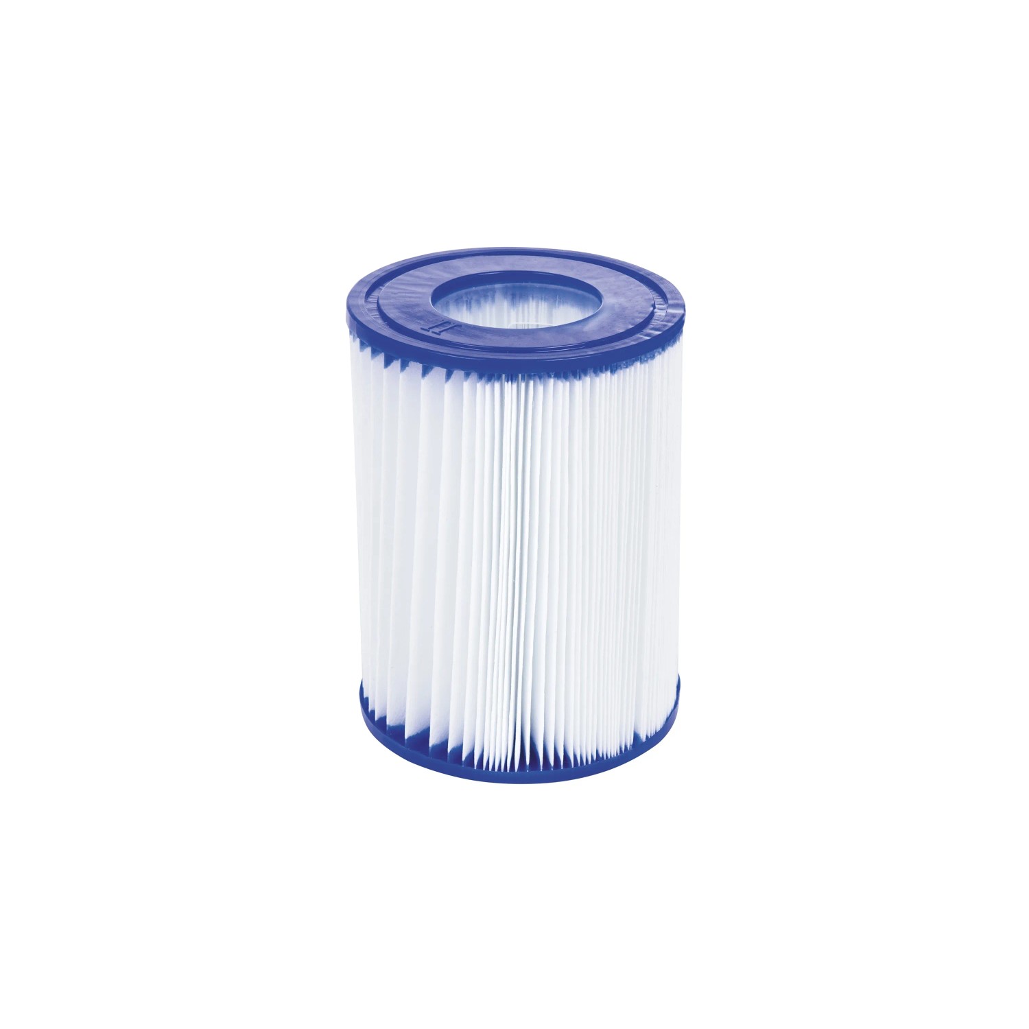 Filterkartusche für Bestway Fast Set Pool, weiße Lamellen mit blauem Rand.