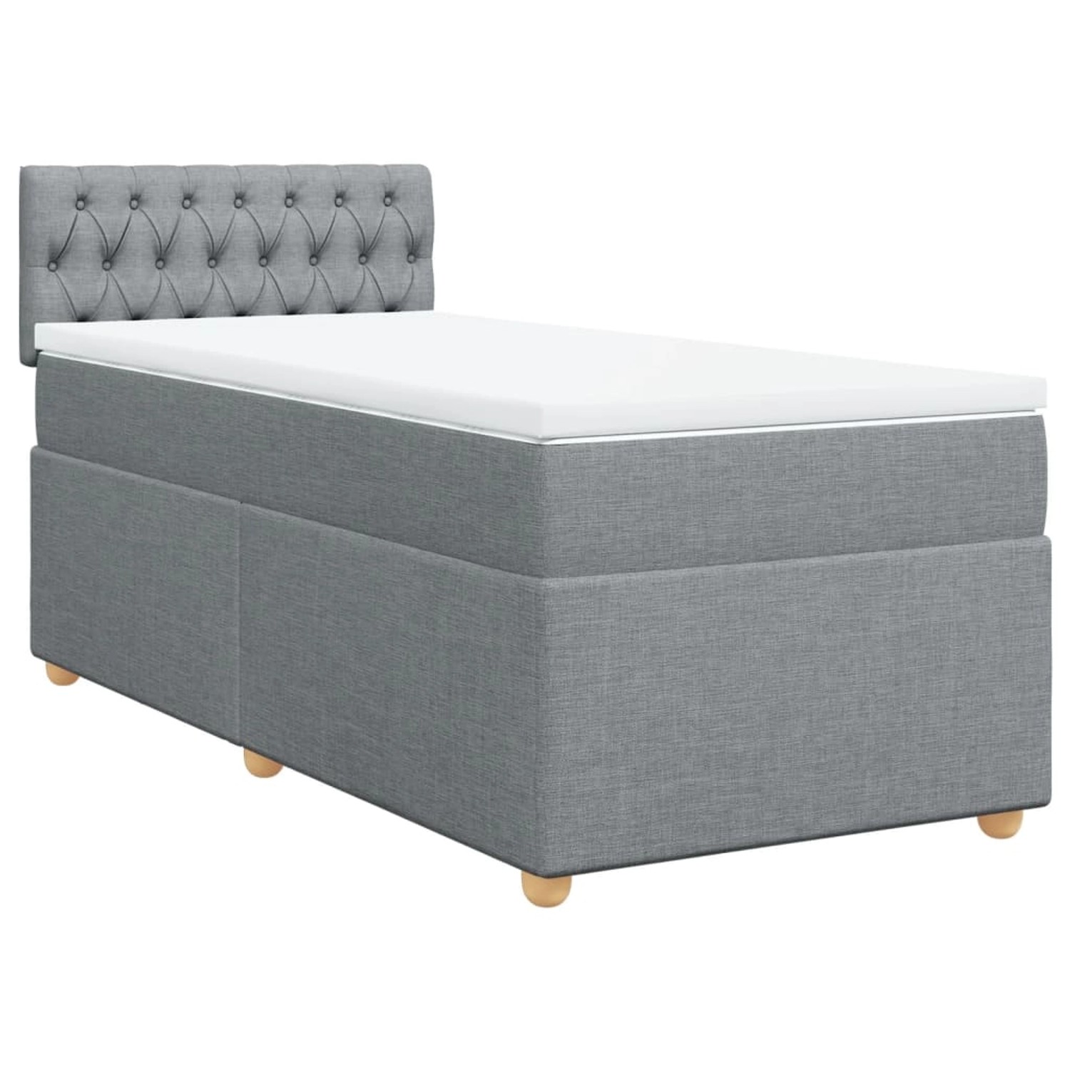 vidaXL Boxspringbett mit Matratze Hellgrau 90x190 cm Stoff2102280 günstig online kaufen