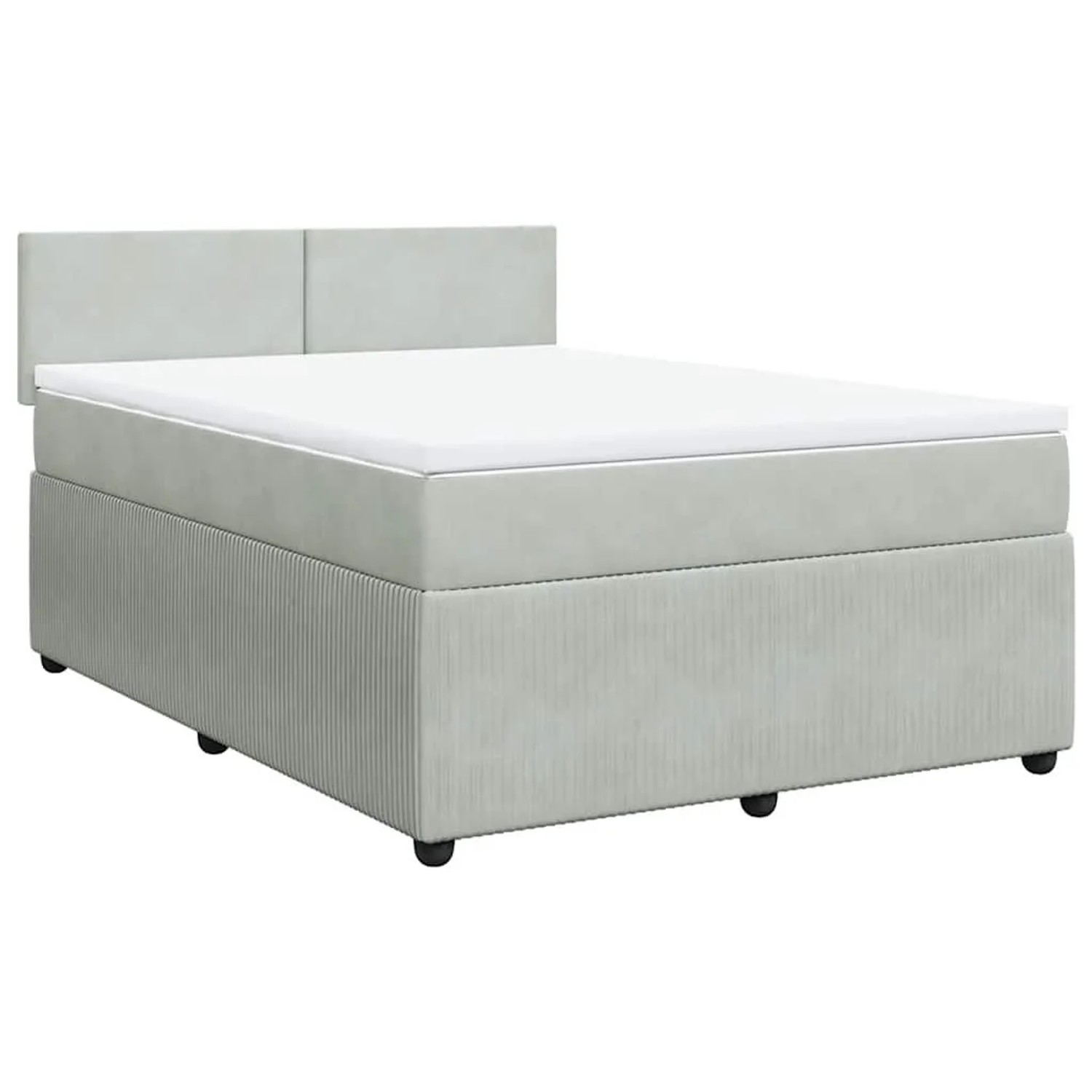 vidaXL Boxspringbett mit Matratze Hellgrau 140x190 cm Samt 3290028 günstig online kaufen