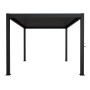 Anthrazitfarbene Juskys Pergola Tahiti mit Lamellendach, 3x4 m, für Terrasse und Garten.