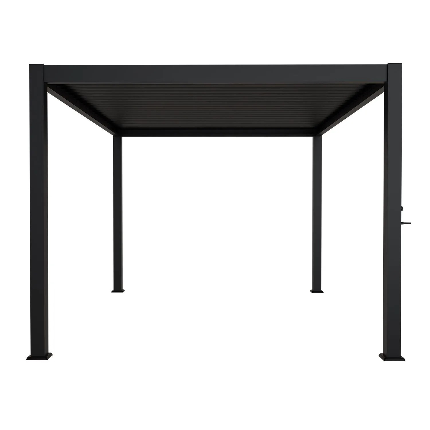 Anthrazitfarbene Juskys Pergola Tahiti mit Lamellendach, 3x4 m, für Terrasse und Garten.