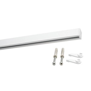 Deco-Raum Gardinenschiene Square weiß 200cm, 1-läufig, mit Befestigungsmaterial für Deckenmontage.