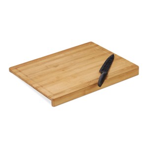 Relaxdays Tranchierbrett Bambus Natur Mit Anschlagkante 45 cm x 35 cm x 3,5 cm 1,4 kg
