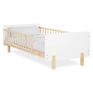 Homestyle4u Kinderbett 90x200 mit Raufallschutz Lattenrost Weiß 2604