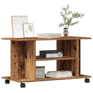 vidaXL TV-Regal mit Rollen Altholz-Optik 80x40x45 cm Holzwerkstoff 855790