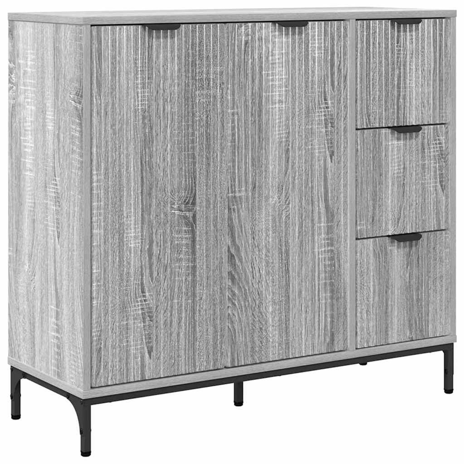 vidaXL Sideboard Grau Sonoma 89,5 x 33 x 82 cm Holzwerkstoff 883460 günstig online kaufen