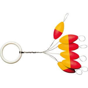 Westline Forellen Leuchtpiloten, oval, gelb-rot, 8 mm, für das Angeln auf Forellen.