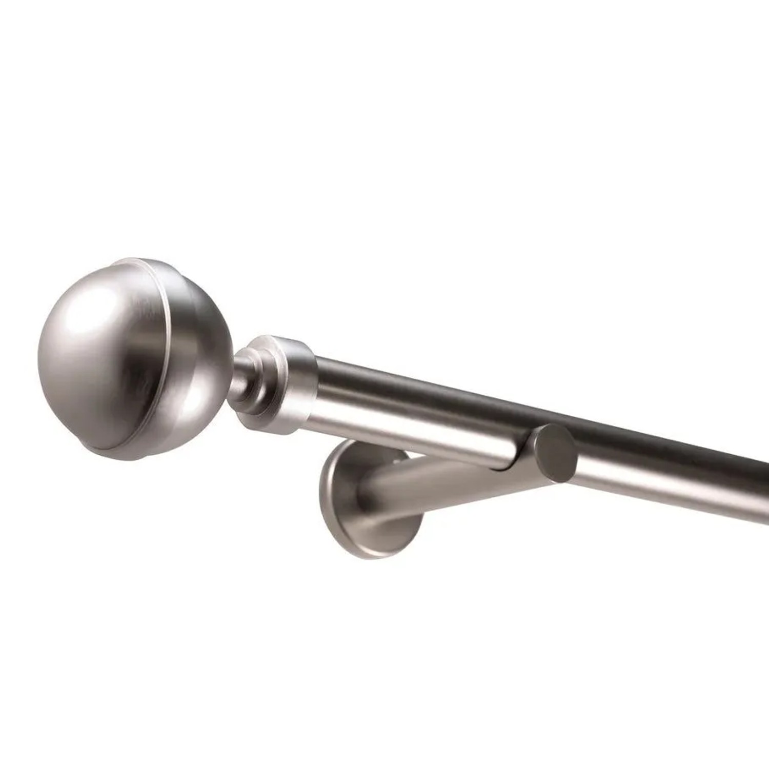 Deco-Raum Gardinenstange nach Maß 1-Lauf Kugel Ø 25mm Edelstahl-optik 450cm