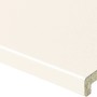 Weiße Kaindl Fensterbank, 20x3,7 cm, mit Abkantung. Detailansicht.