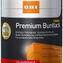 Dose OBI Premium Buntlack Tribrid, reinweiß, hochglänzend, 125ml. Buntlack für Holz, Metall und PVC.