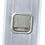 Detailaufnahme: Sprosse der Krause Anlegeleiter Stabilo, Aluminiumleiter.