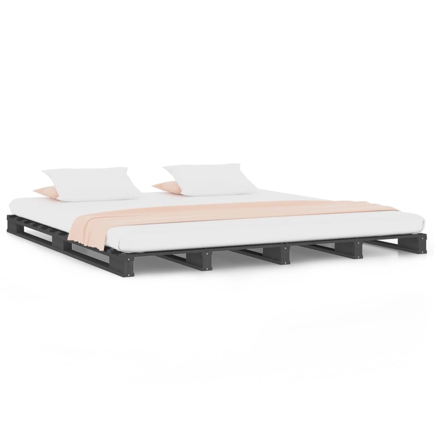vidaXL Palettenbett Grau 140x190 cm Massivholz Kiefer 821439 günstig online kaufen