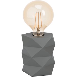 Graue Eglo Tischleuchte Swarby, 1-flammig, Ø 11 cm, mit geometrischem Zementfuß.