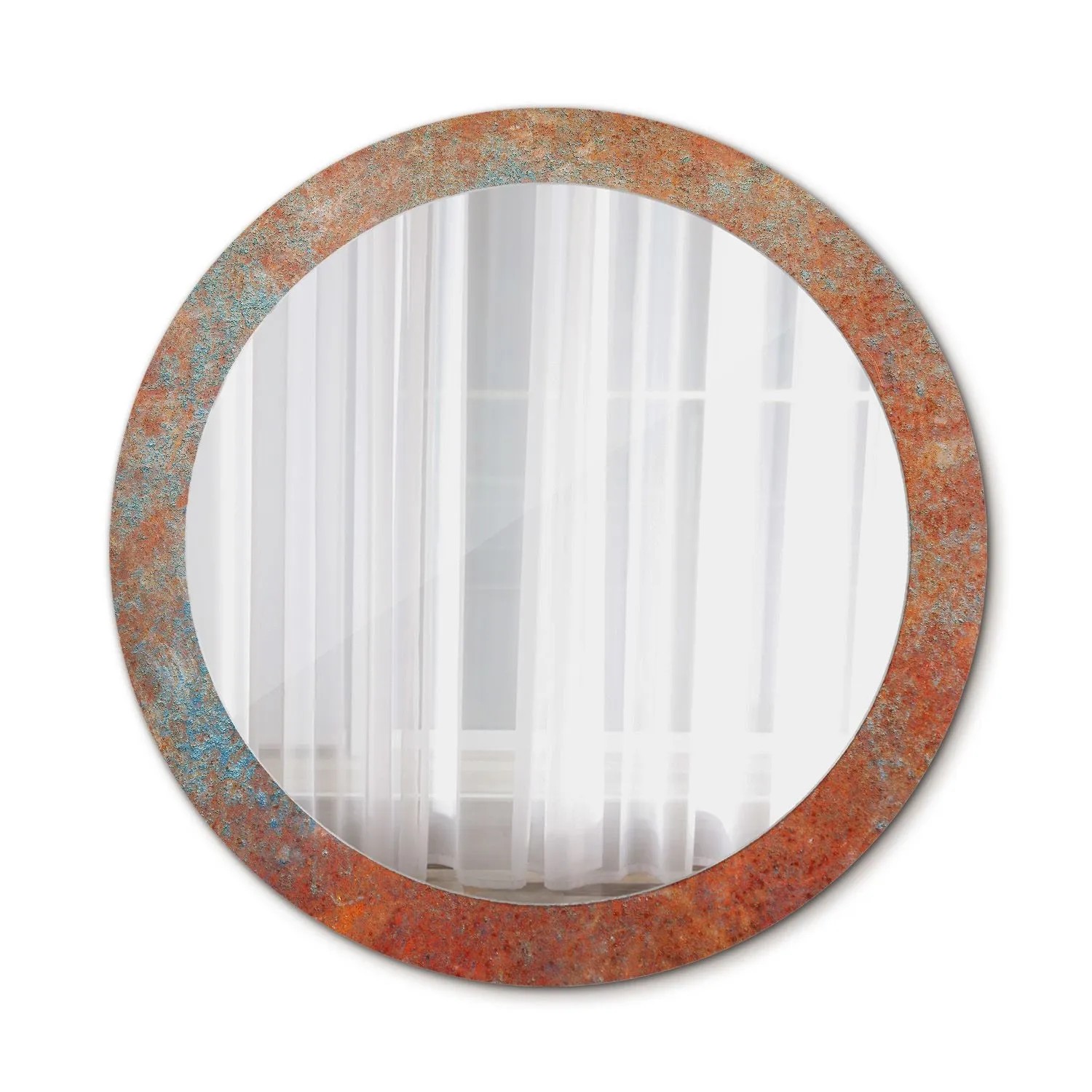 Tulup Spiegel mit Aufdruck Rostiges Metall 90x90 cm Runder Spiegel mit Deko günstig online kaufen