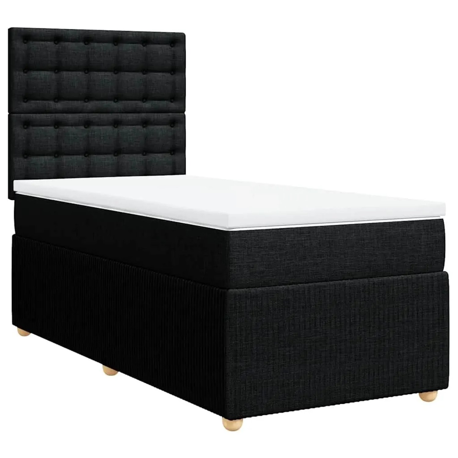 vidaXL Boxspringbett mit Matratze Schwarz 80x200 cm Stoff 3291899 günstig online kaufen