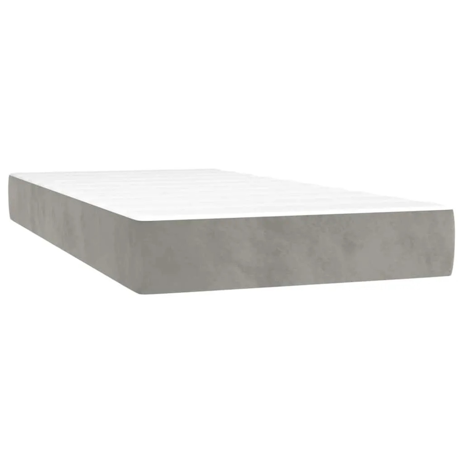vidaXL Taschenfederkernmatratze Mittel Hellgrau 100x220x20 cm Samt 4016606