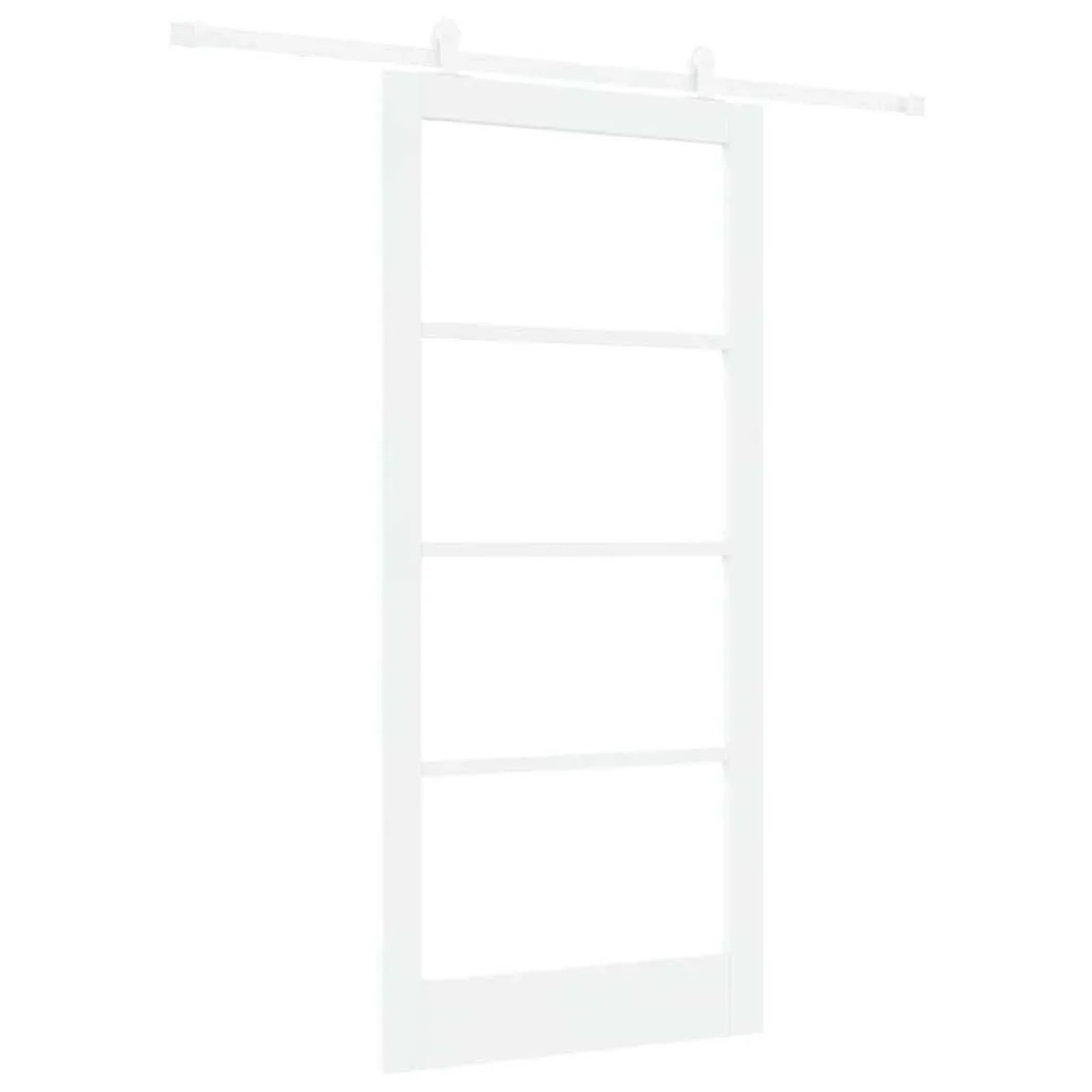 vidaXL Schiebetür ORKDAL Weiß 93 x 202 cm Massivholz Kiefer und Glas 3332064
