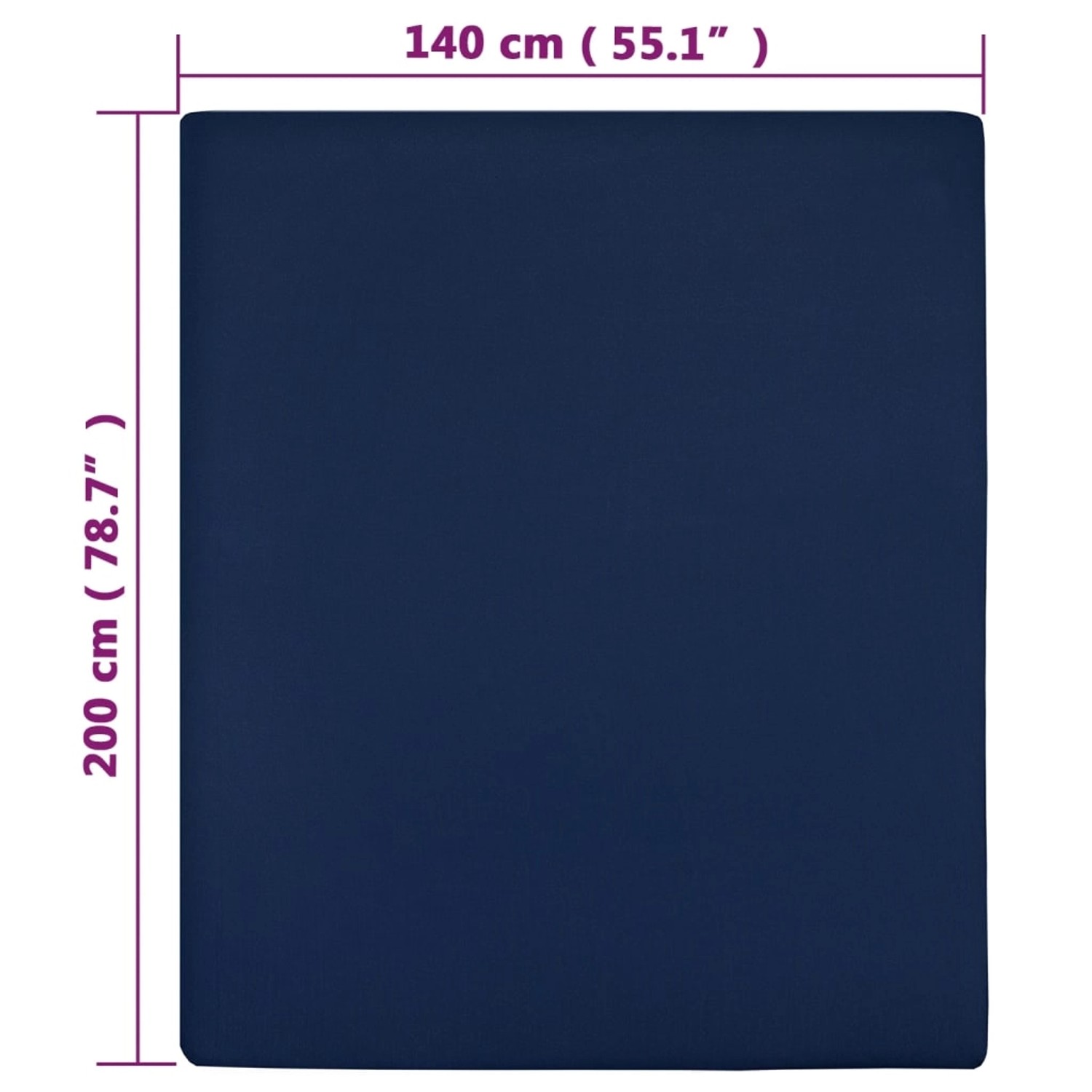 vidaXL Spannbettlaken Jersey Marineblau 140x200 cm Baumwolle 136234_4