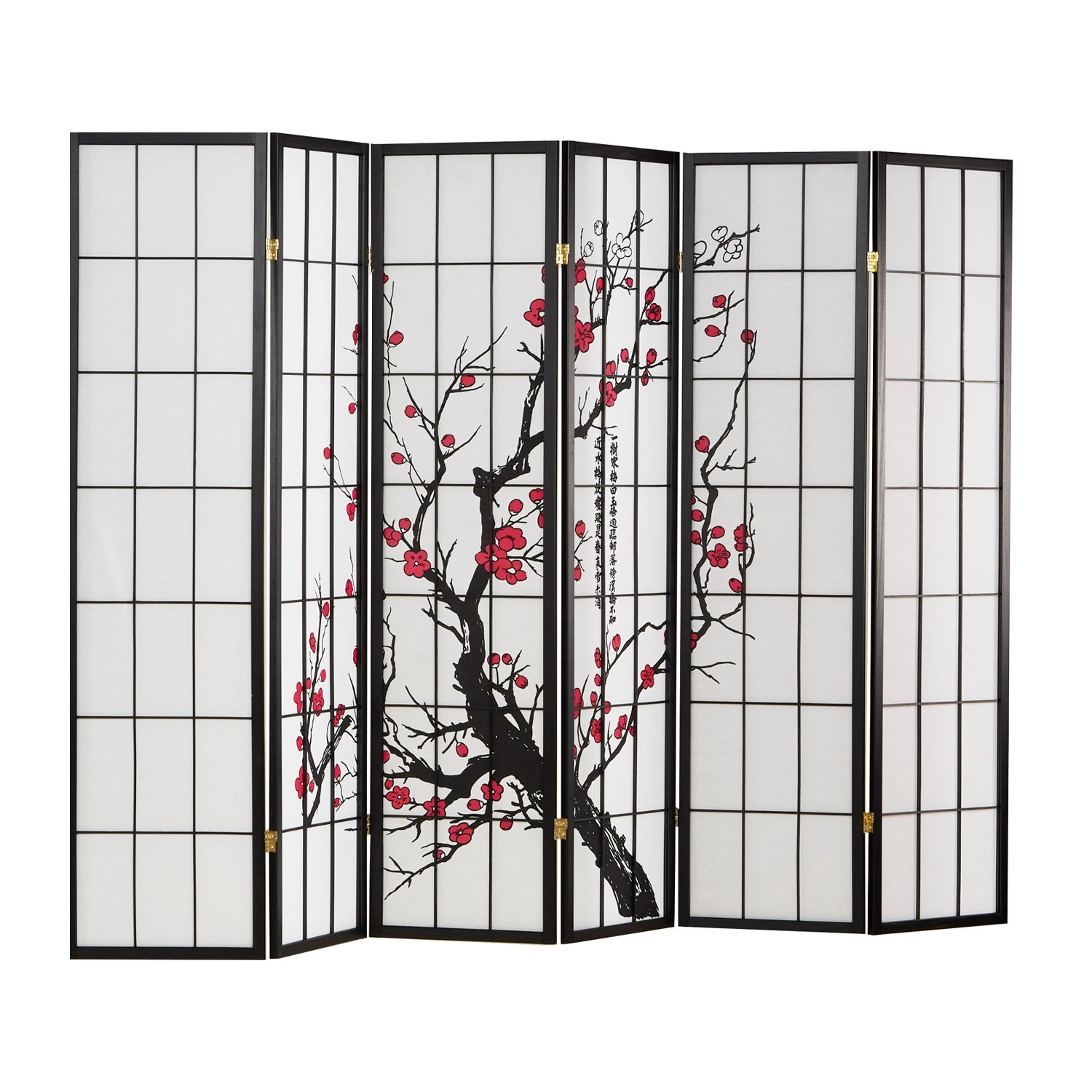 Homestyle4u 6-tlg. Paravent in Schwarz 264x179 cm 2007 günstig online kaufen
