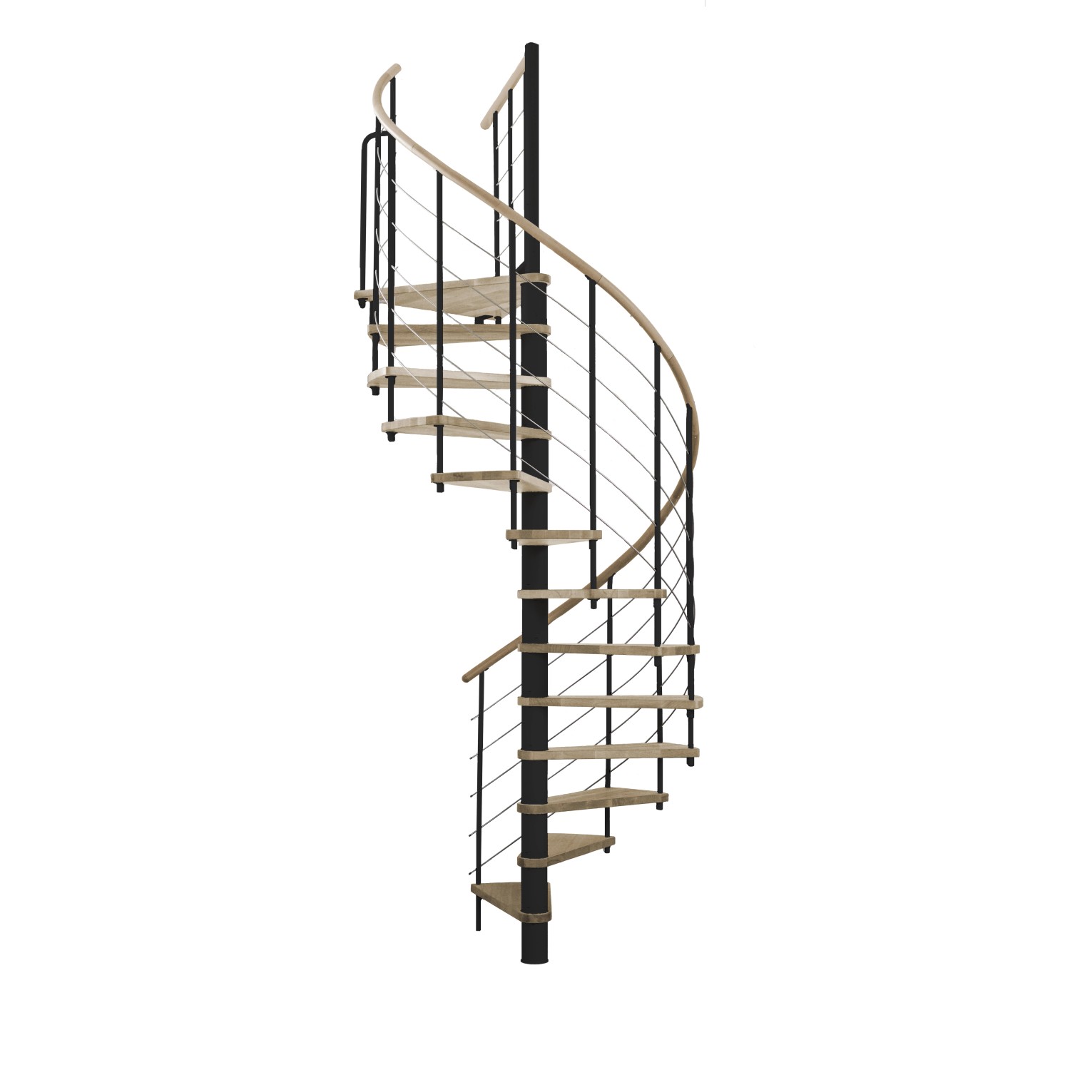 Minka Spindeltreppe Venezia Eiche Schwarz 160 cm günstig online kaufen