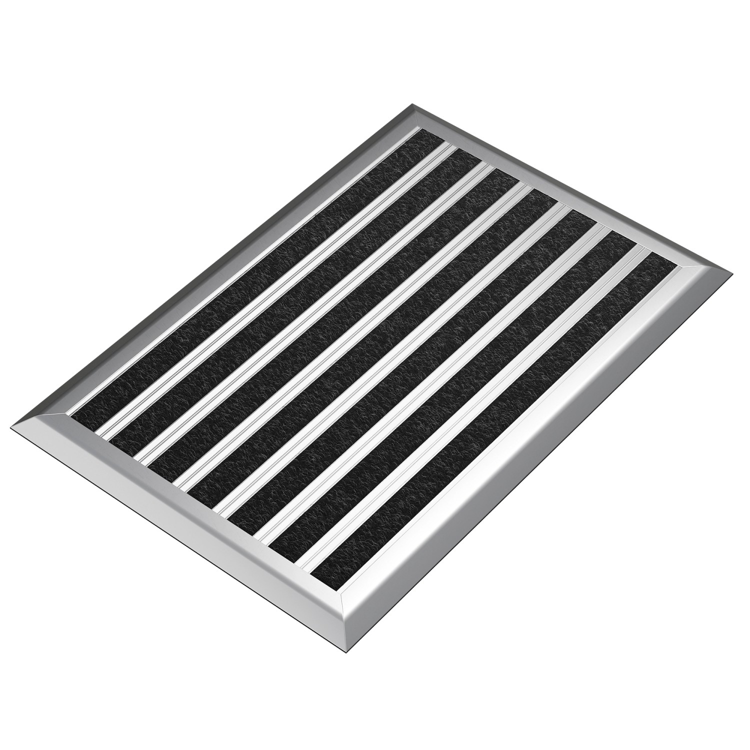 Björn&Schiller Fußmatte mit Silbernem Aluminium Rand 40 x 60 cm für Außenbereich