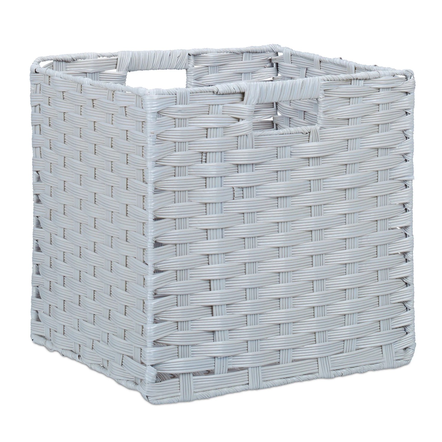 Relaxdays Aufbewahrungskorb Kunststoff Metall Grau Faltbar 31 cm x 32 cm x 30 cm 0,8 kg