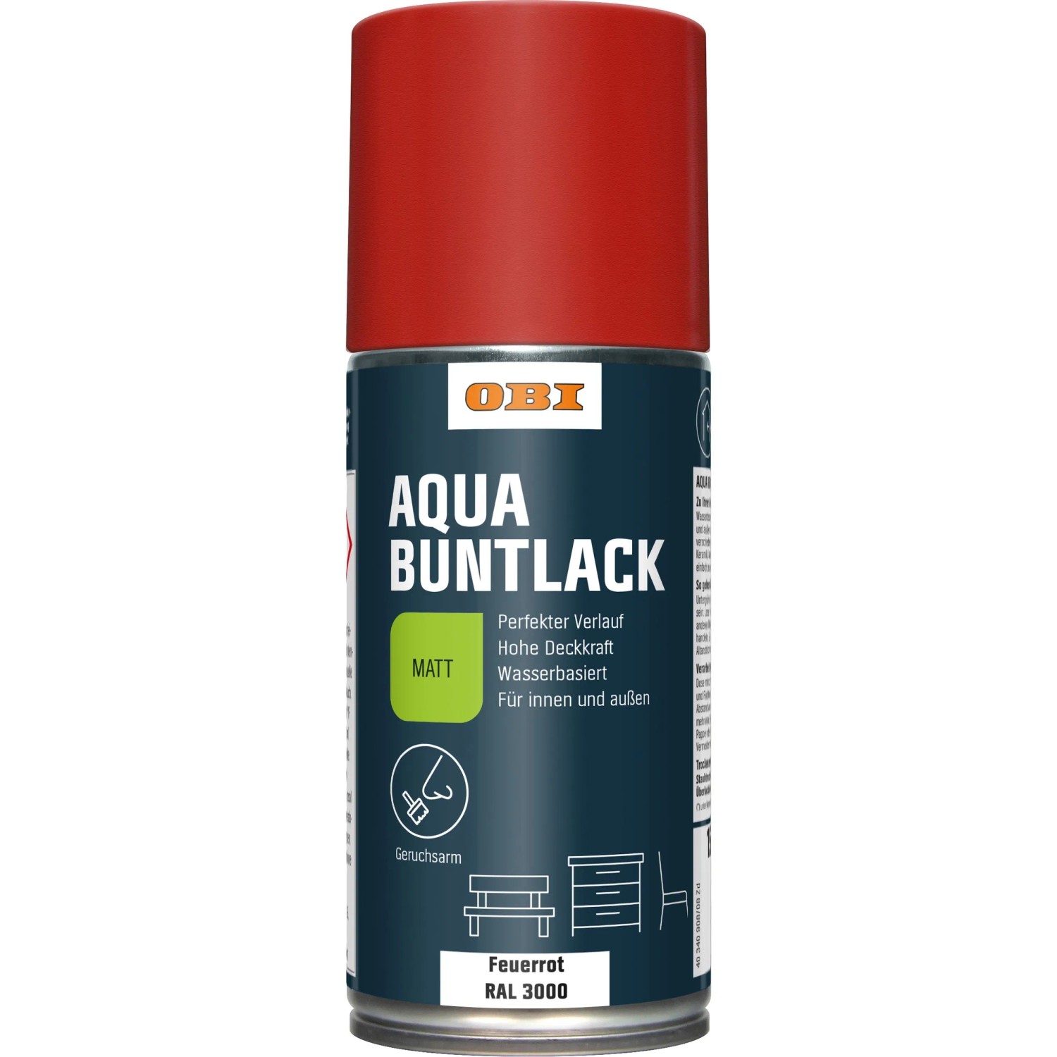 OBI Buntlack Spray RAL 3000 Feuerrot matt wv 150 ml