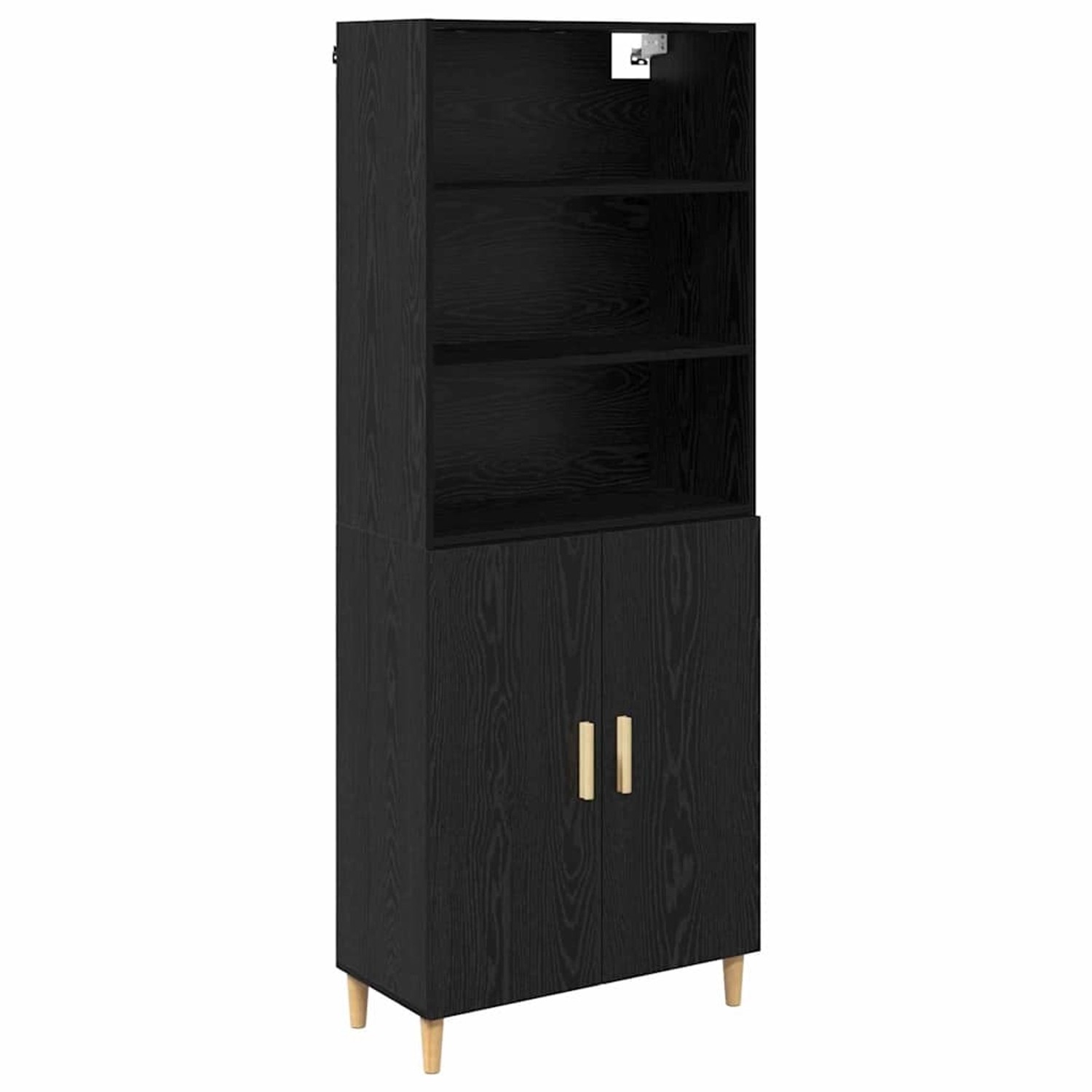 vidaXL Highboard 2 Stk Schwarz Eichen-Optik 69,5 x 34 x 180 cm 3416062 günstig online kaufen