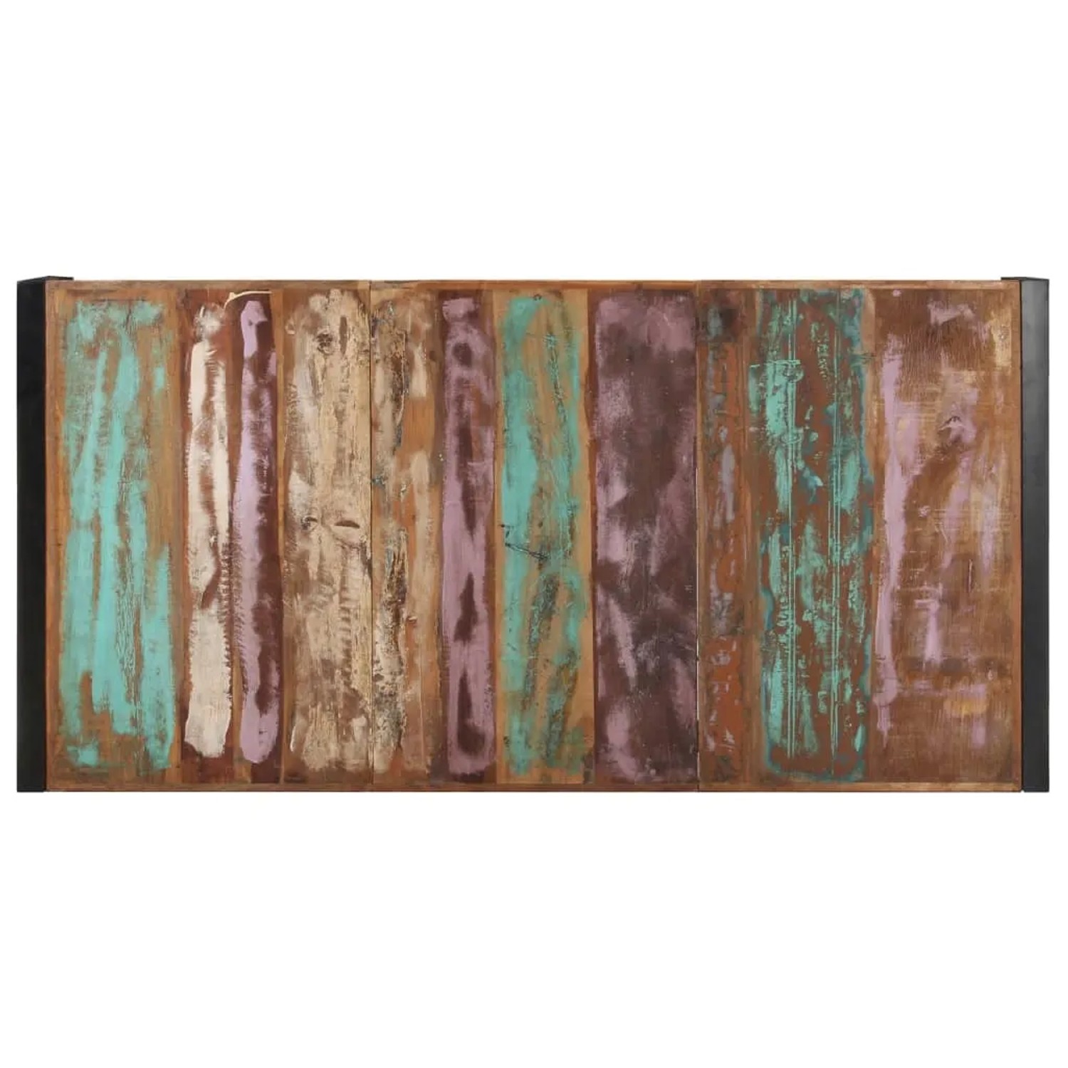 vidaXL Couchtisch aus Altholz massiv, 180x90 cm, mit Stahlbeinen. Wohnzimmertisch im Industrie-Stil.
