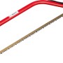ELLIX Bügelsäge, 530 mm Sägeblatt, rote Metallsäge für Holzarbeiten.