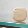 Beiger Shelly Bluetooth-Taster Blu Button Tough zur Hausautomation, stoßfest und wasserdicht.