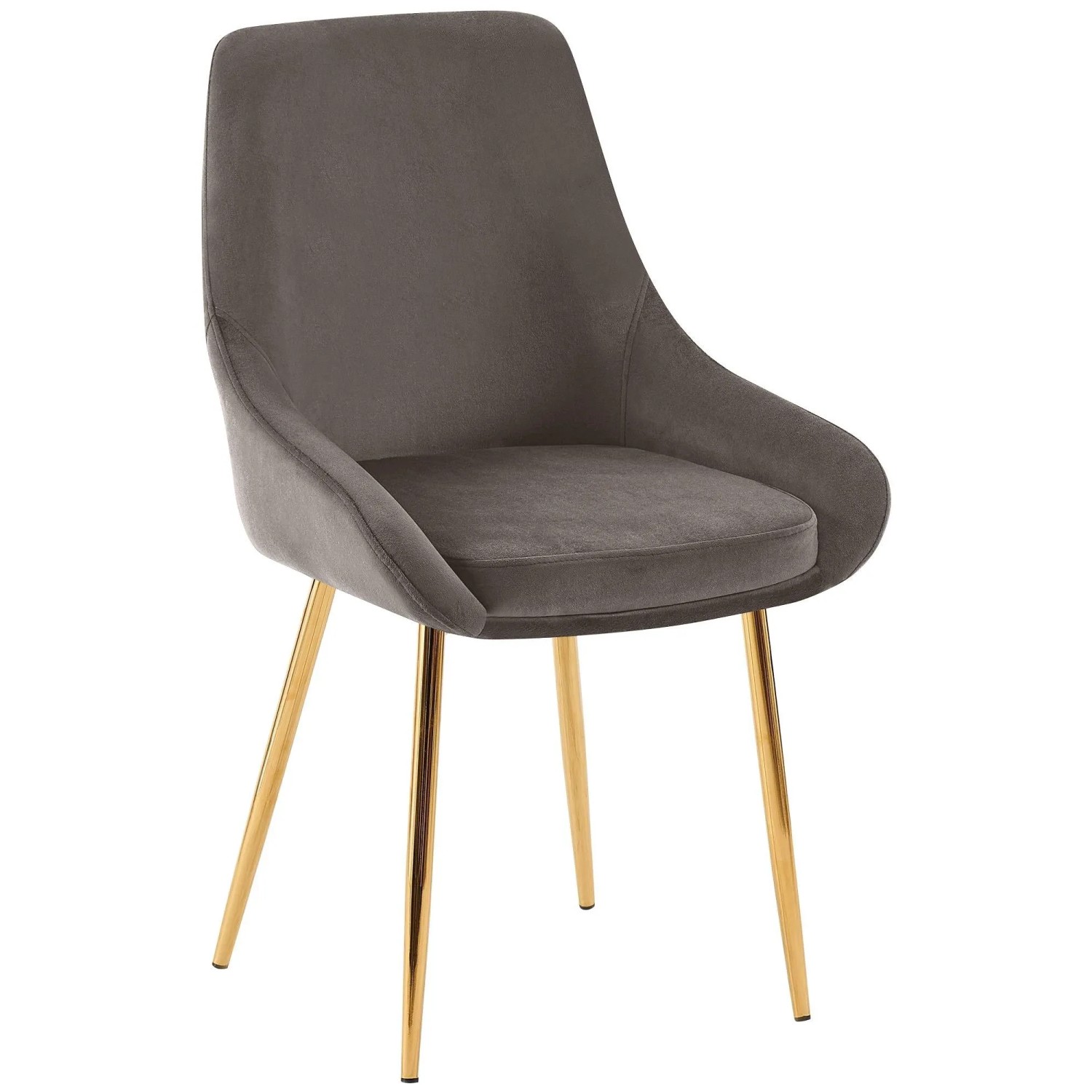 DELUKE Esszimmerstuhl PUNAR Samt Anthrazit 50x53x86cm Gold Essstühle Esszimmerstühle Küchenstühle Wohnzimmerstühle