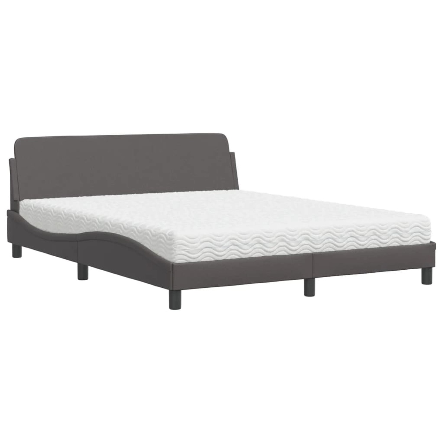 Thumbnail - vidaXL Bett mit Matratze Grau 160x200 cm Kunstleder Modell 12009076