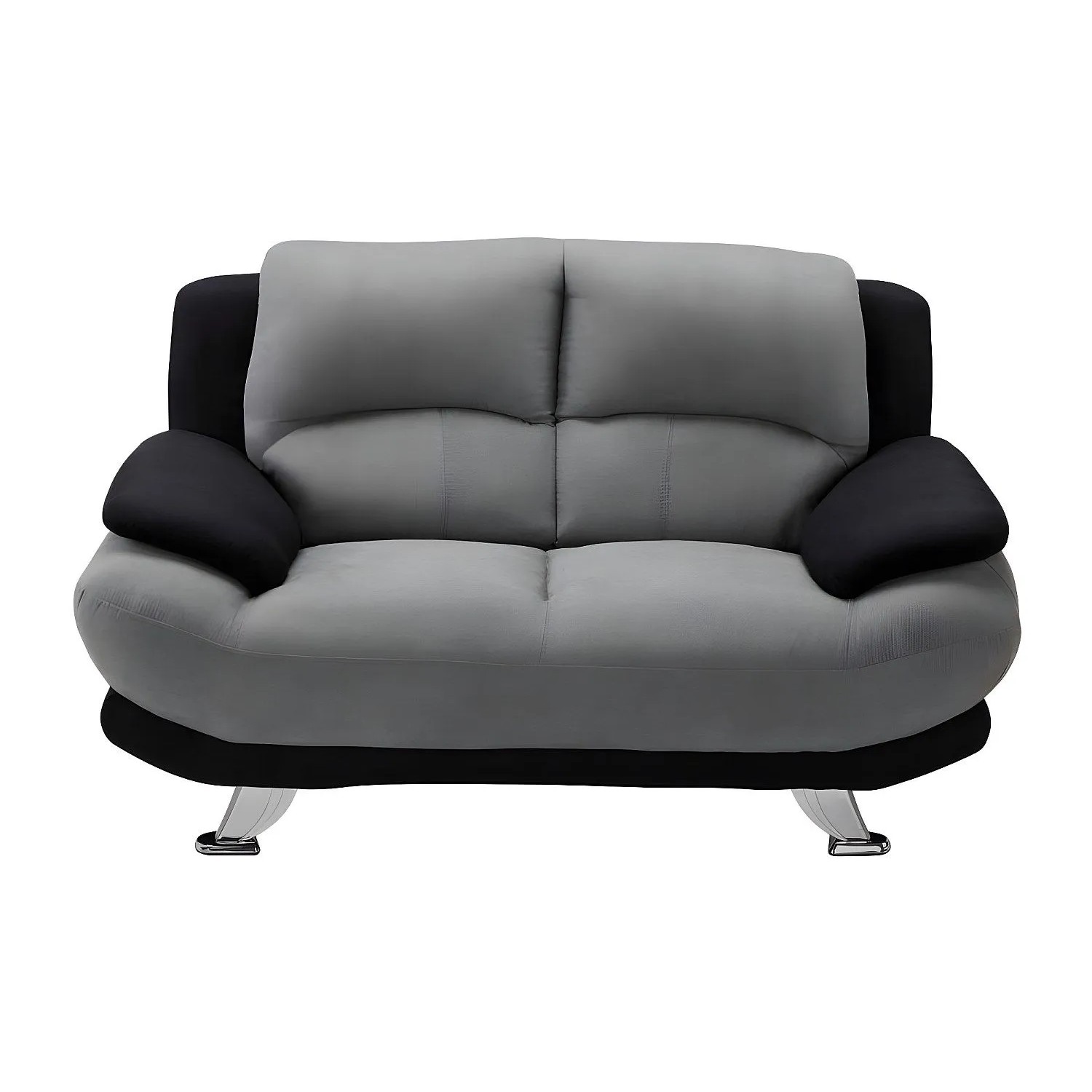 Vente-unique Sofa Ohne Schlafmöglichkeit Musko Schwarz  Grau 150 cm