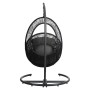 Schwarzer ebuy24 Hängesessel mit grauem Kissen, modernes Design für Garten & Terrasse.