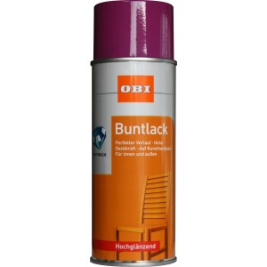 OBI Buntlack Spray RAL 4006 Purpur hochglänzend, 400ml Dose.