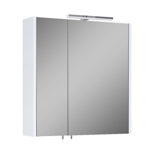 Roca Spiegelschrank Cheese 2.0 mit Steckdose und LED-Leuchte 2 Türen 60 cm Weiß