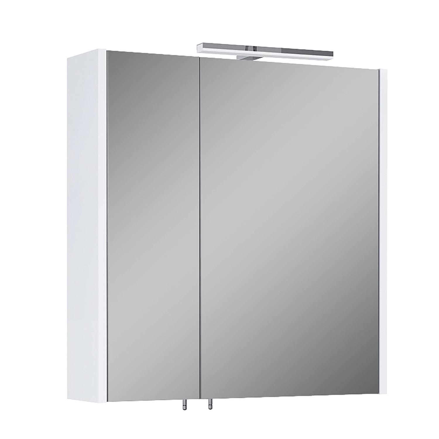 Roca Spiegelschrank Cheese 2.0 mit Steckdose und LED-Leuchte 2 Türen 60 cm Weiß