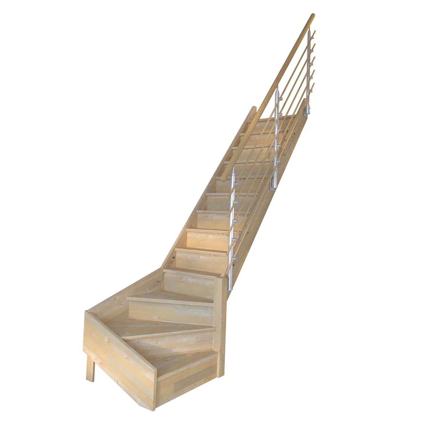 StarWood Treppe Korfu Fichte Gewendelt R Setzstufen Design-Geländer-Holzstä günstig online kaufen