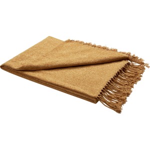 Gelbe Wohndecke (170x130 cm) mit Fransen, ideal für gemütliche Stunden auf dem Sofa oder im Bett.